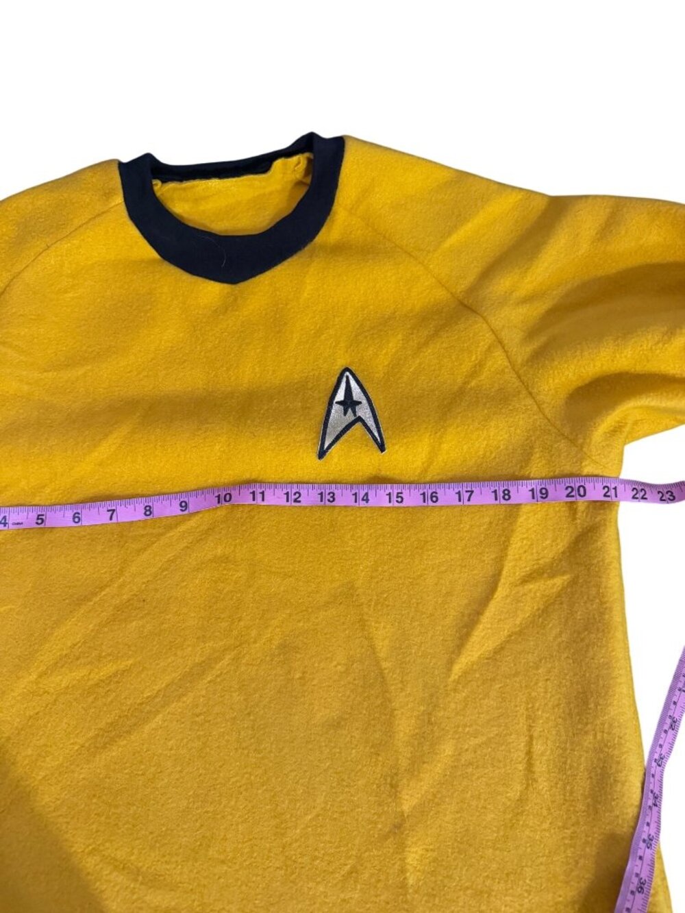 Star Trek Gold Long-Sleeve Shirt With Embroidered Insignia & Metallic Trimmed Cu - Picture 3 of 6